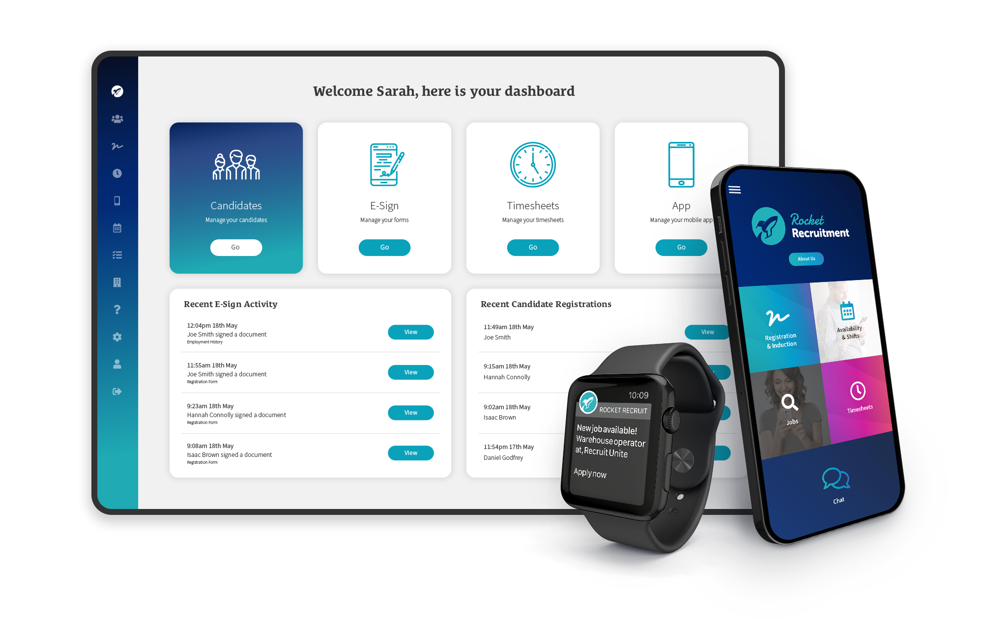 Recruiter dashboard homepage screenshot