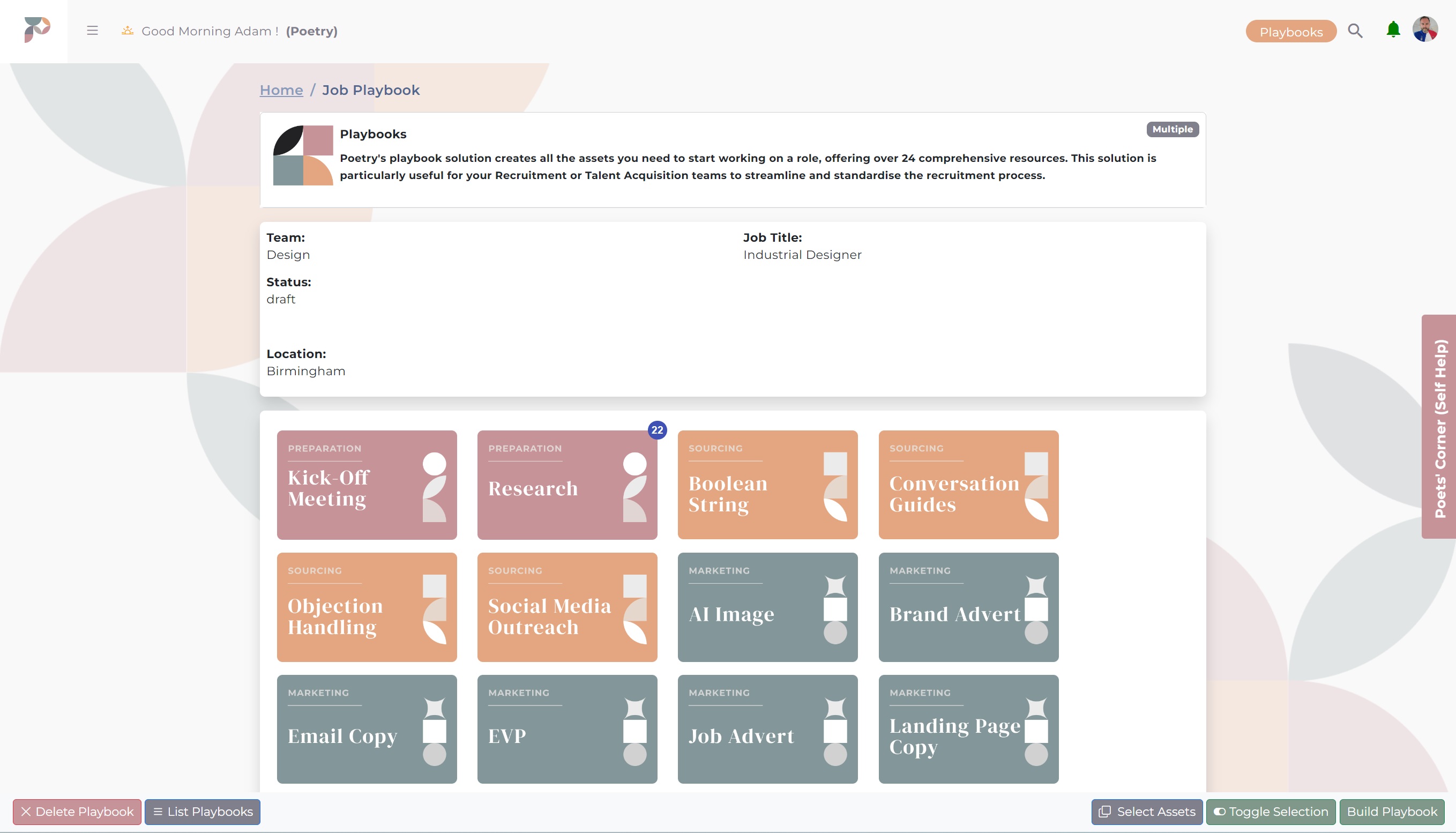 Recruiter dashboard homepage screenshot